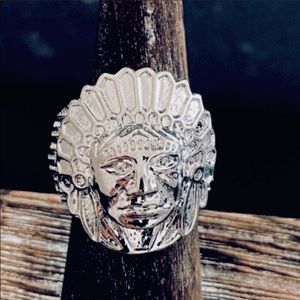 Size 8 1/2 Native American Silver Ring NEW